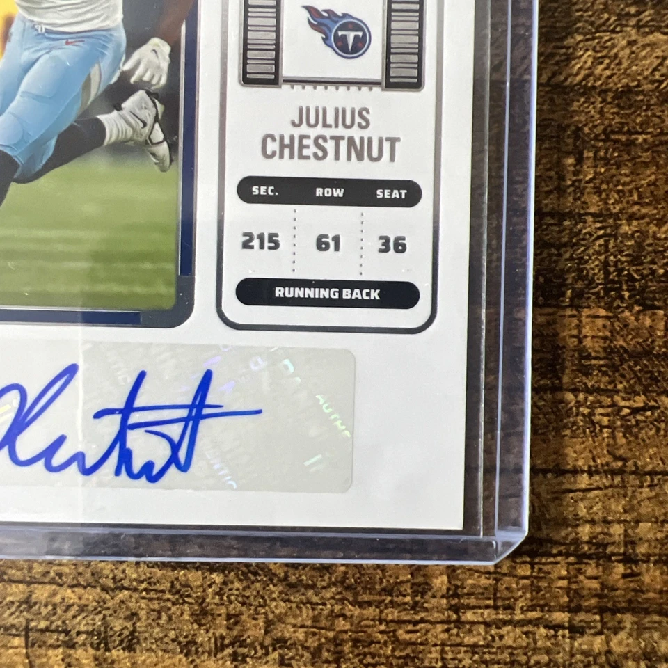 2022 Panini Contenders - Julius Chestnut RC #274 Rookie Ticket Auto - Image 3 of 4
