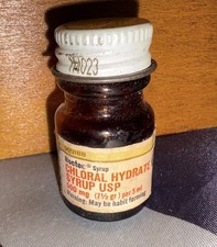 Chloral Hydrate ‘Noctec’ EMPTY 5mL Sample Bottle | Vintage Pharmaceutical Used