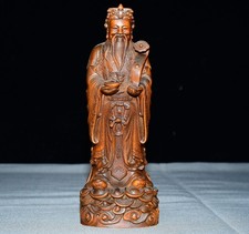 Exquisite Small Leaf Boxwood God of Wealth Ornament