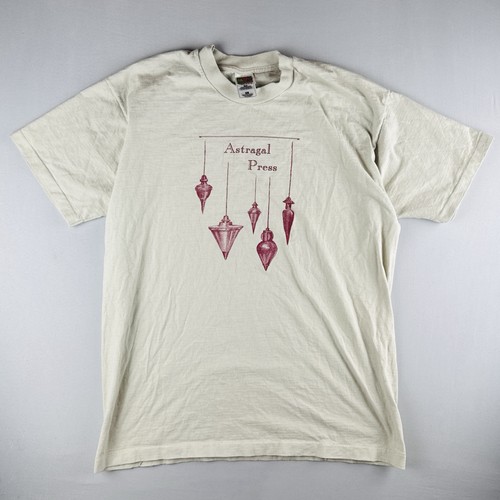 Vintage 90s Astragal Press Tee Book Publisher Pendulum Single Stitch Cream XL