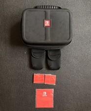 Nintendo Switch Black Red Hard Shell Travel Case w/Game Card Holders Mesh