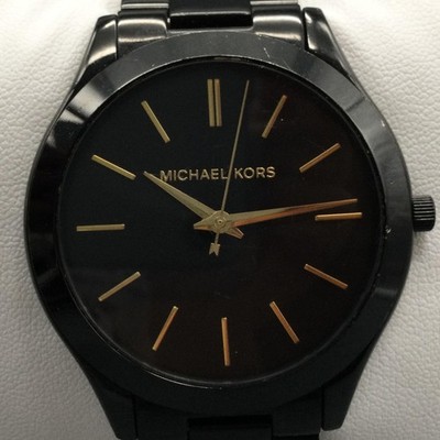 Michael Kors Runway Mens Watch 40mm Black Dial Stainless MK-3221