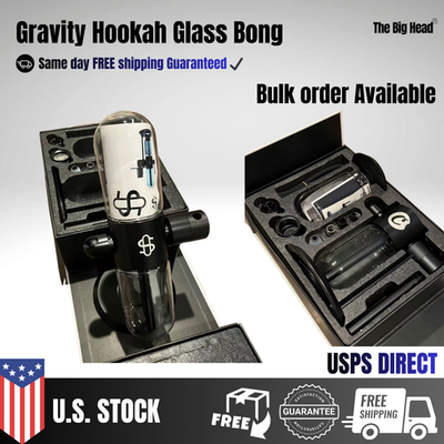 #ad Gravity Hookah Glass Bong 360 Rotating Cookie Glass Hookah $235.99