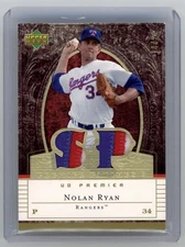2007 UD Premier Patches Nolan Ryan Game Used Dual Prime Patch Gold SP /22 HOF