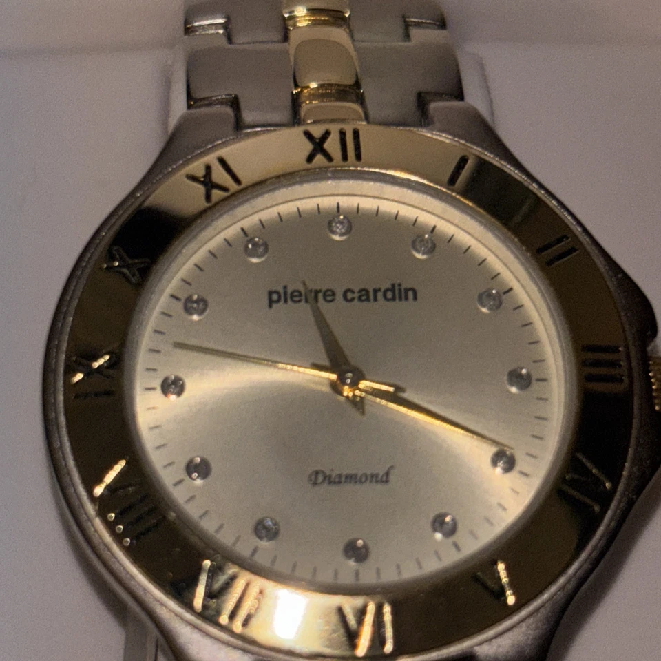 Nuevo Pierre Cardin vintage para hombre tono plata y oro con diamantes Foto 2 de 4