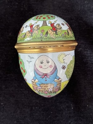VTG Halcyon Days Enamels Egg Box HUMPTY DUMPTY Nursery Rhyme Fairy Tale.