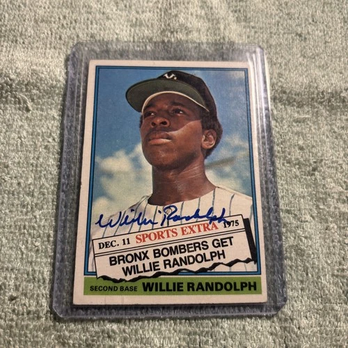 1976 Topps Traded WILLIE RANDOLPH ROOKIE #592T HAND SIGNED/AUTOGRAPH NM+