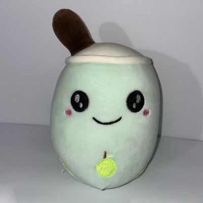 J47 9.45  Bubble Tea Boba Cup Soft Stuffed Plush Fruits Cute Green Apple Squishy