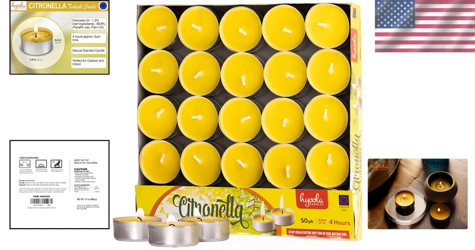 Velas naturales de citronela - repelente de insectos perfecto para todas las estaciones Foto 2 de 4