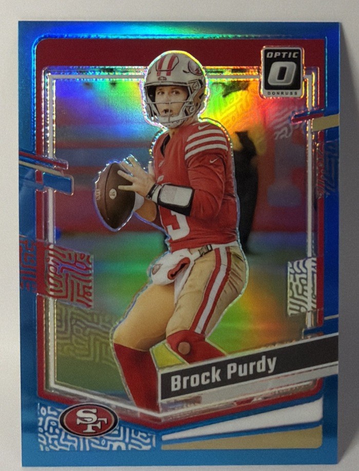 🔥Brock Purdy 2023 Panini Donruss Optic Aqua Prizm /299 #168🔥