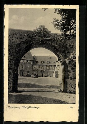Postcard Giessen, portal from Schiffenberg 1934 