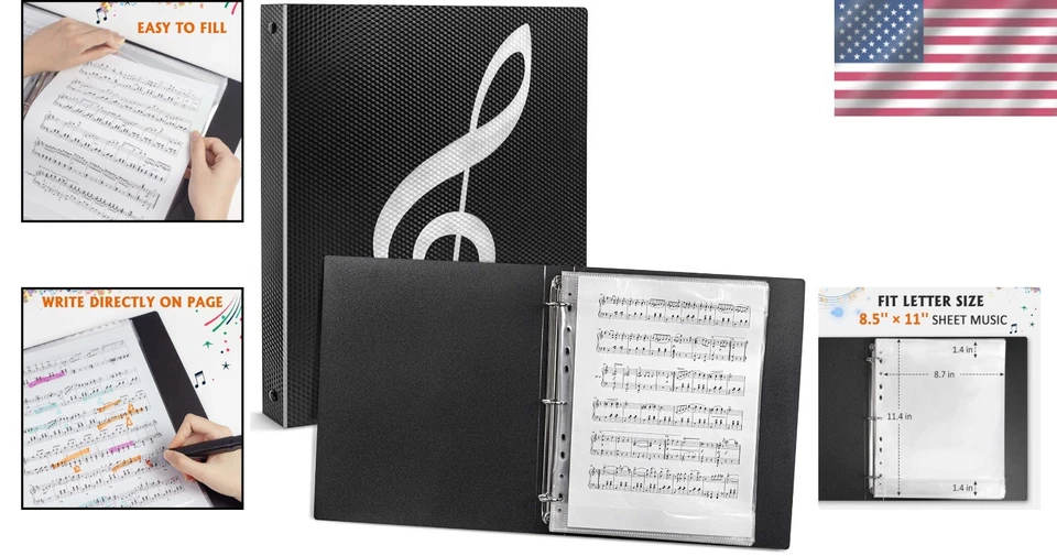 Organizador de música para escribir - Carpeta de 80 páginas, perfecto para sesiones de práctica Foto 2 de 4