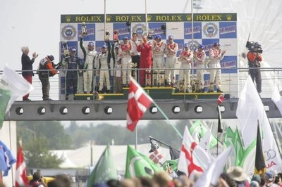 Le Mans 24 Hours LMPI Podium F Biela E Pirro M Werner Audi Sport T- Old Photo