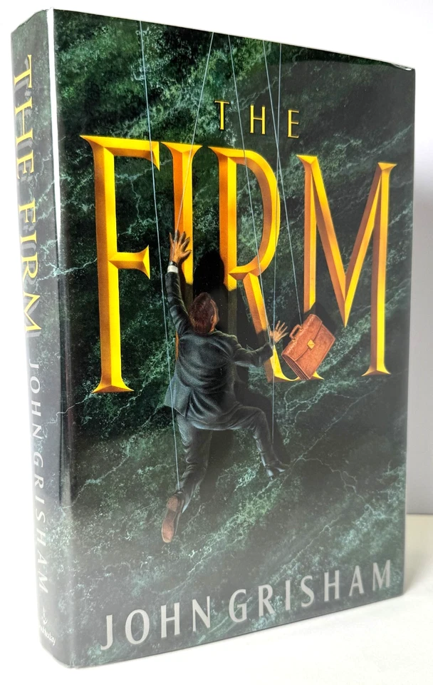 The Firm FLAT SIGNED by John Grisham 1991 HCDJ 2nd printing in Mylar, Very Good — 第 2/4 张图片