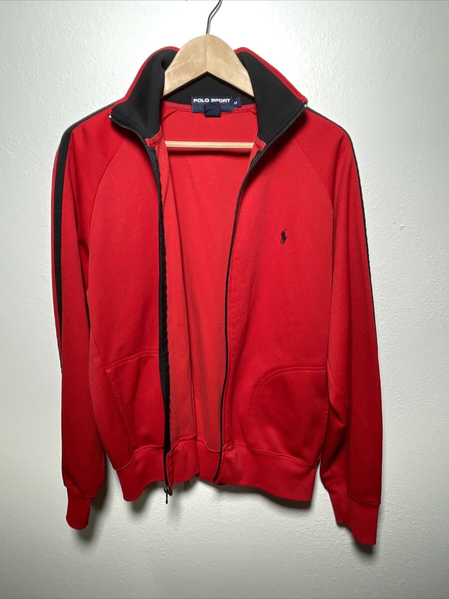 Polo Sports Track Jacket Men's M Red VTG 90s Embroidered Polo Sports Track Jacket Men's M Red VTG 90s Embroidered