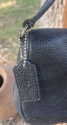 Coach 52896 Turn Lock Crossbody Pouch Pebble Leather Black | eBay