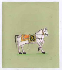 Royal Cavallo Casa Deco Etnico Art Pittura Dipinto a Mano Carta Miniatura