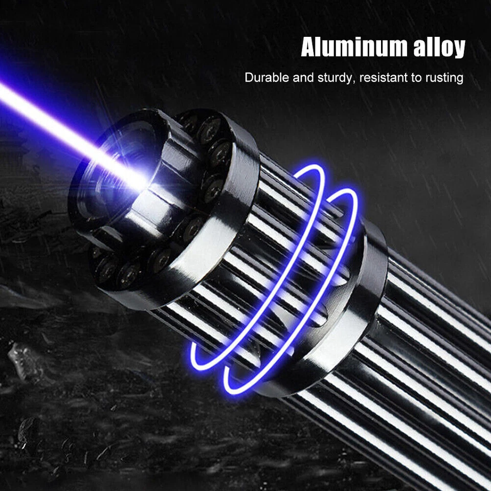 10Watt Adjustable High Power Blue Burning Laser Pointer Visible Dot Torch Light - Image 2 of 4