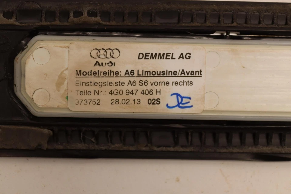 AUDI S6 C7 2013-2015 PANEL PLACA DE DESGASTE UMBRAL PUERTA LADO PASAJERO DELANTERO DERECHO OEM Foto 3 de 4
