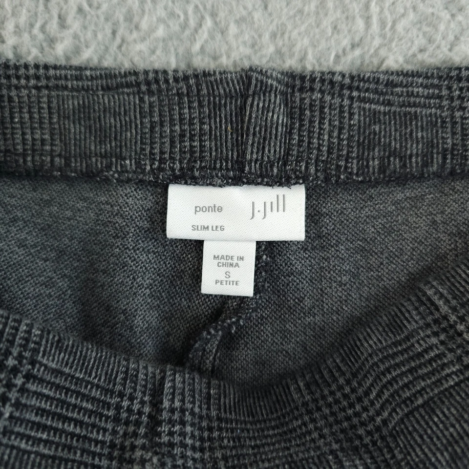 J Jill Pants Womens SP Petite Black Glen Check Plaid Ponte Slim Leg Pull On Knit - Image 3 of 4