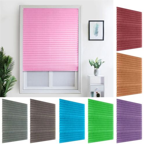 Household Cordless Blind Light Filtering Fabric Pleated Shade For Balcony Cafe