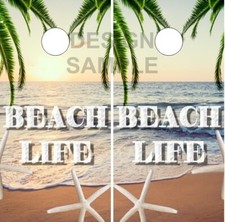 Beach Sunset Cornhole Wrap Bag Toss Skin Decal Sticker Wraps