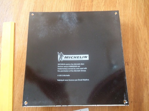 Plaque émaillée MICHELIN moto email Bibendum carrée 30 cm - Picture 6 of 7