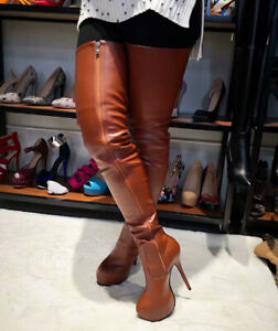 Women Detachable Platform High Heel Shoes Over Knee High Thigh Slim Boots Winter