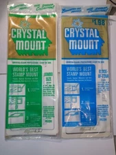 2 NOS CRYSTAL MOUNT stamp mounts JUMBO Y747B,  BLOCK-OF-FOUR Y745B FREE SHIPPING
