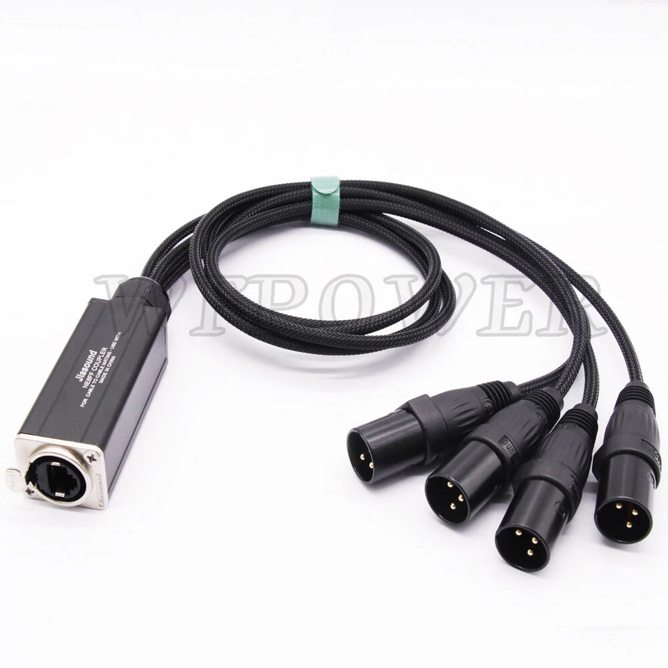 4 Channel 3-Pin XLR Male Female to Single Ethercon Audio Network Cable Extender - Image 4 of 4