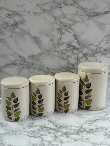 Price & Kensington '' Tranquility '' Tea, Coffee & Sugar & Biscuit Canisters x4