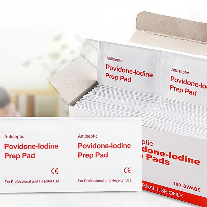 100PCS Disposable Household Wound Disinfection Iodophor Iodine Wine Tablets F HO