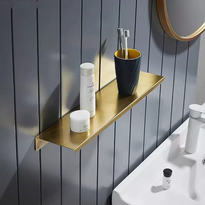 Brass sale bathroom shelf
