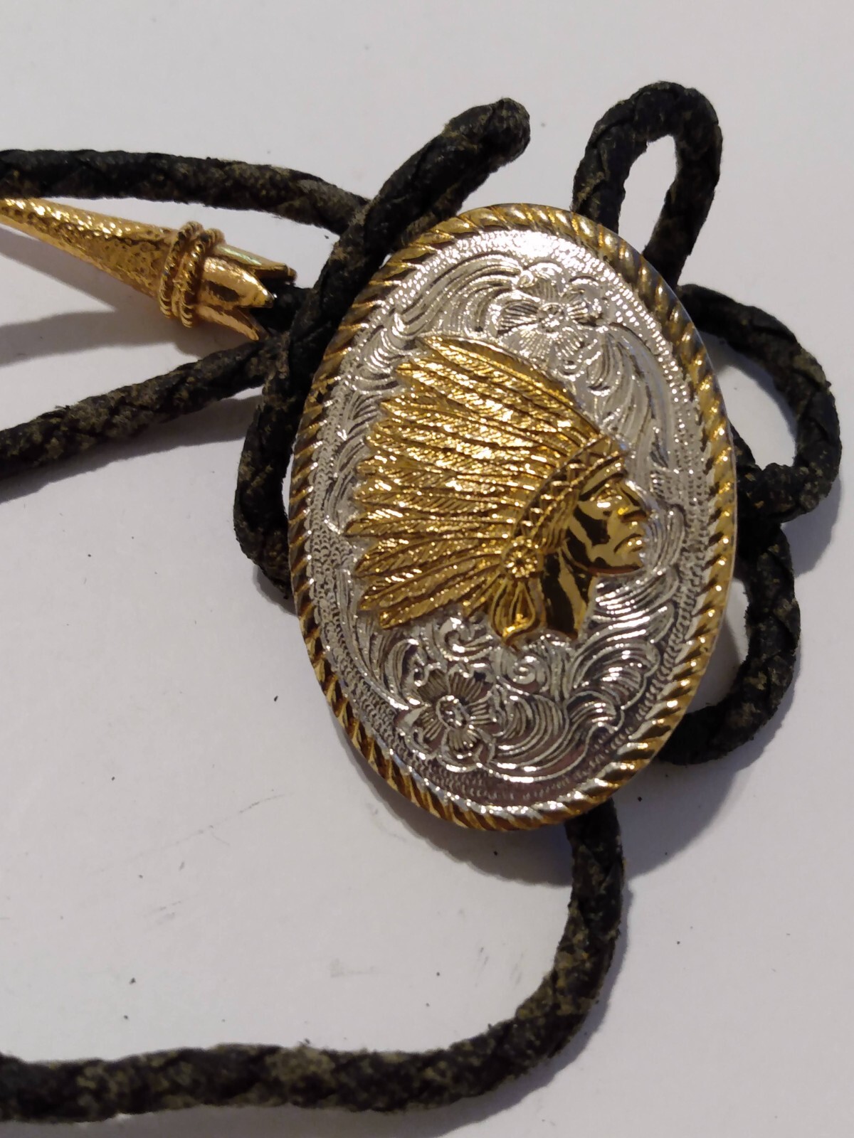 Aminco Heritage Collection Gold/Silvertone Bolo Tie eBay