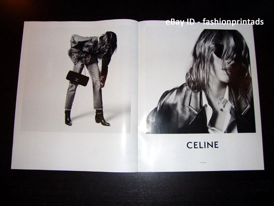CELINE 2 Page Magazine PRINT AD Winter 2021 2022 KAIA GERBER Hedi Slimane