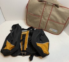 Kurgo Dog Saddlebag Backpack Pack Dog Harness, Hiking Pack for Dogs Black Orange
