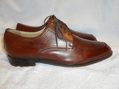 JOHNSTON MURPHY  Men Sz 10M Brown Leather Apron Toe Oxfords Excellent Johnston&Murphy Men main image 2