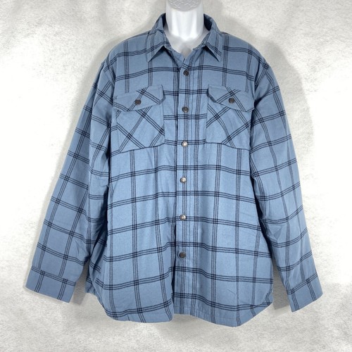 Wrangler Flannel Shirt Men’s XL Blue Sherpa Lining Long Sleeve Plaid NWT