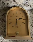 VINTAGE Howard Miller Brass Gold COCA-COLA Quartz Desk Mantel Clock - Works