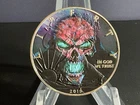 2019 1oz Silver Liberty Eagle.  “SKULL”.  Very Low Mintage.  COA in Box.