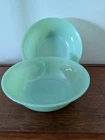 2 Vintage Fire-King Jadeite Jane Ray Ribbed serving Soup Bowls