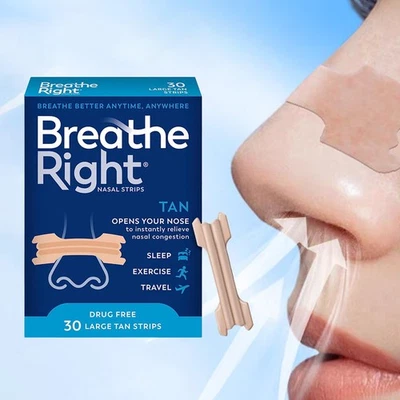 Tiras nasales The Breathe Right Original Breathe Anytime Anywhere 30 tiras
