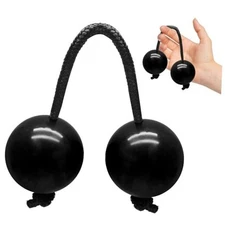 2 Pair Aslatua Shakers Kashaka Shaker Instrument, African Rhythmic Ball Black