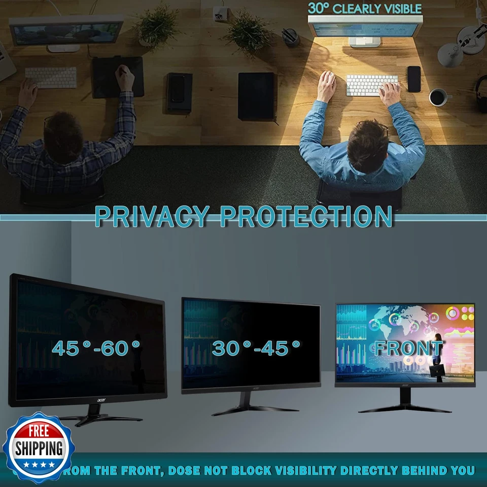 Dabernur 20.1 Inch Desktop Computer Privacy Screen Filter,Compatible with 16: - Image 2 of 4