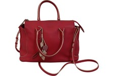 Radley Satchel Top Handle Bag Red Leather with Heart Accents