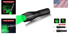 Green Light Flashlight Zoomable LED Single Mode Torch for Hunting Night Vision