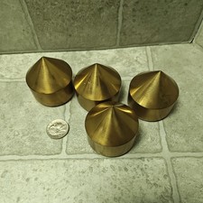 Set of 4 Four Mapleshade Low Solid Brass Isolation Turntable Feet