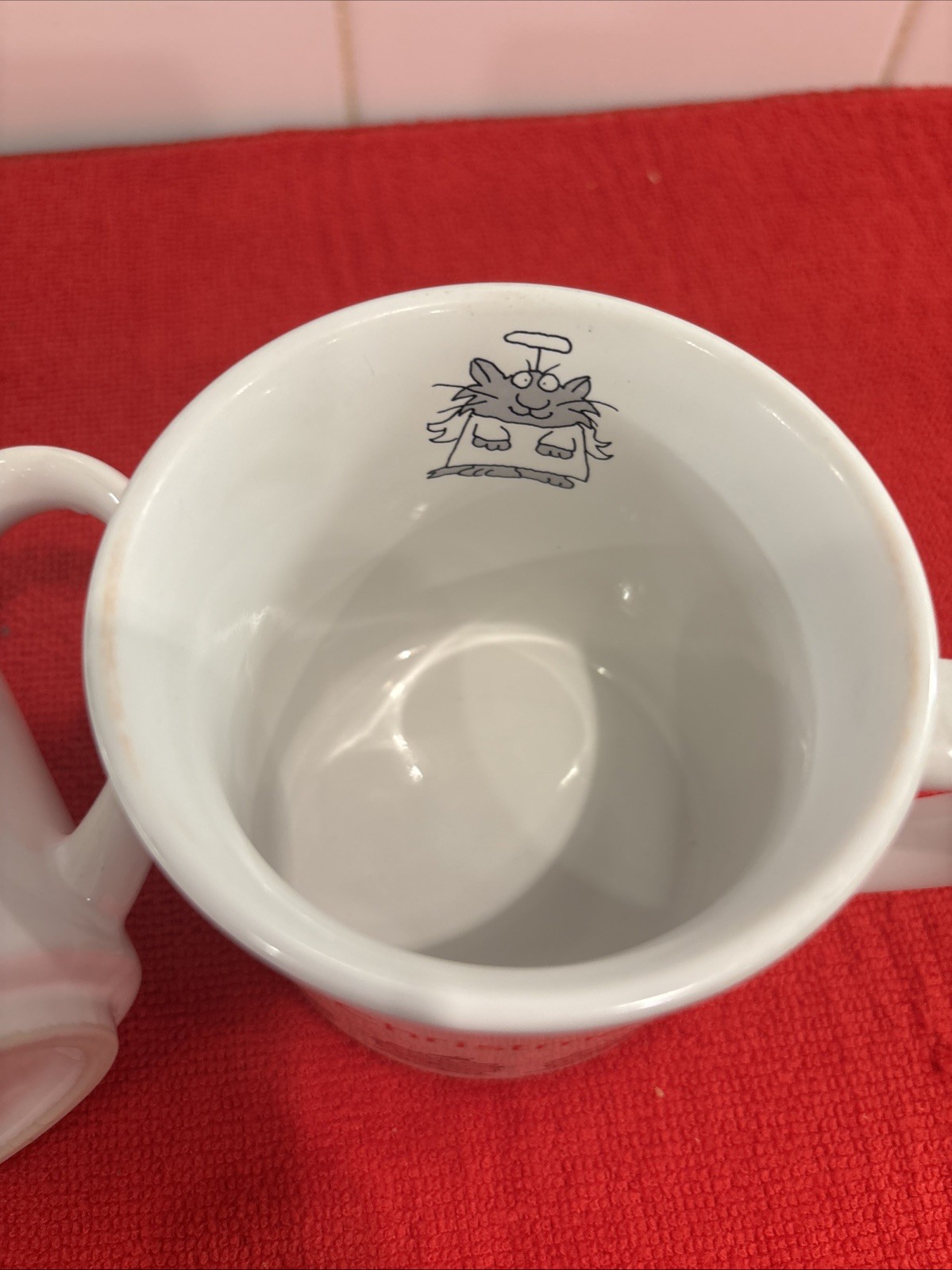 Sandra Boynton Furry Christmas Cat  Mug Recycled Paper Products Vintage Set Of 2