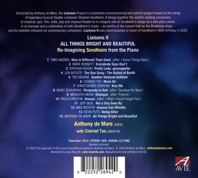 ANTHONY DE MARE / CONRAD TAO LIAISONS II: ALL THINGS BRIGHT AND BEAUTIFUL NEW CD
