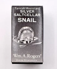 NEW Old Stock Vintage SNAIL Salt Cellar Spoon Wm. A. Rogers Oneida Silver Plate